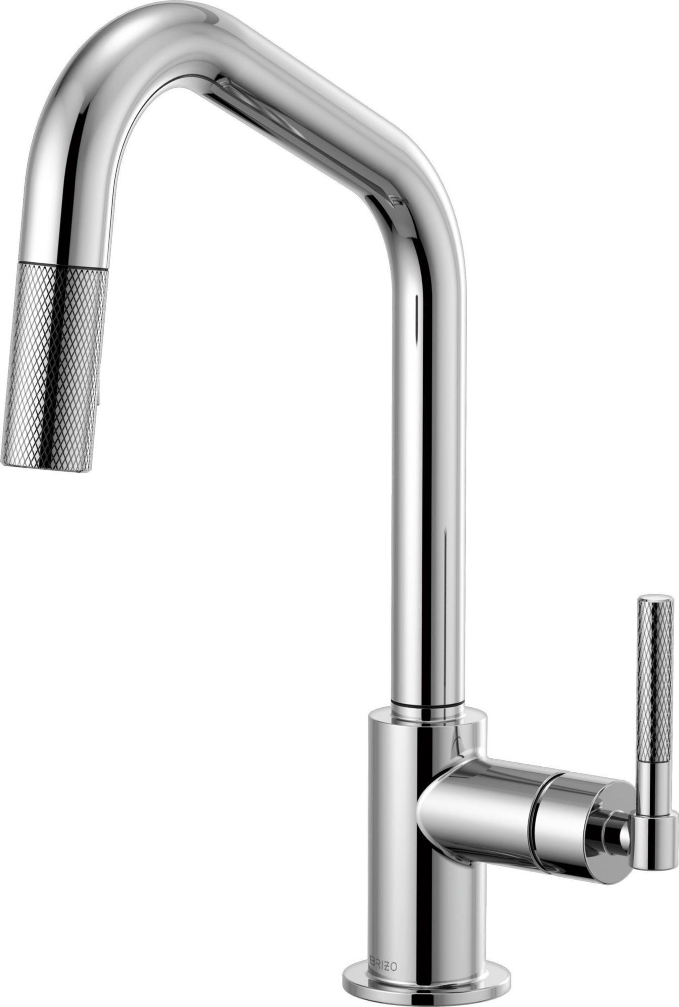ANGLED SPOUT PULL-DOWN, KNURLED HANDLE                      