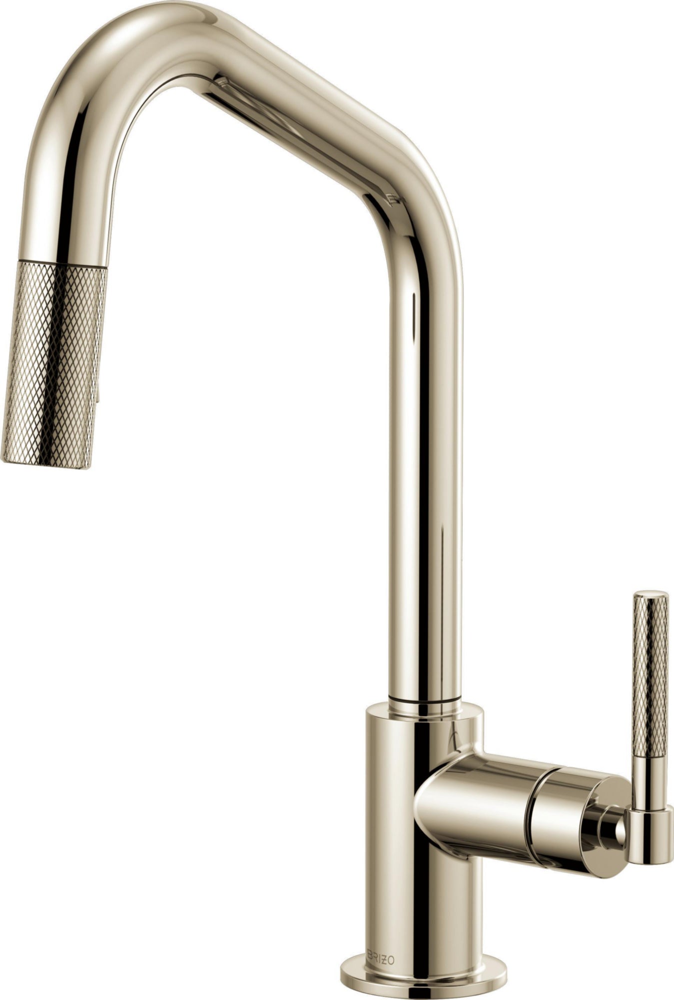 ANGLED SPOUT PULL-DOWN, KNURLED HANDLE                      