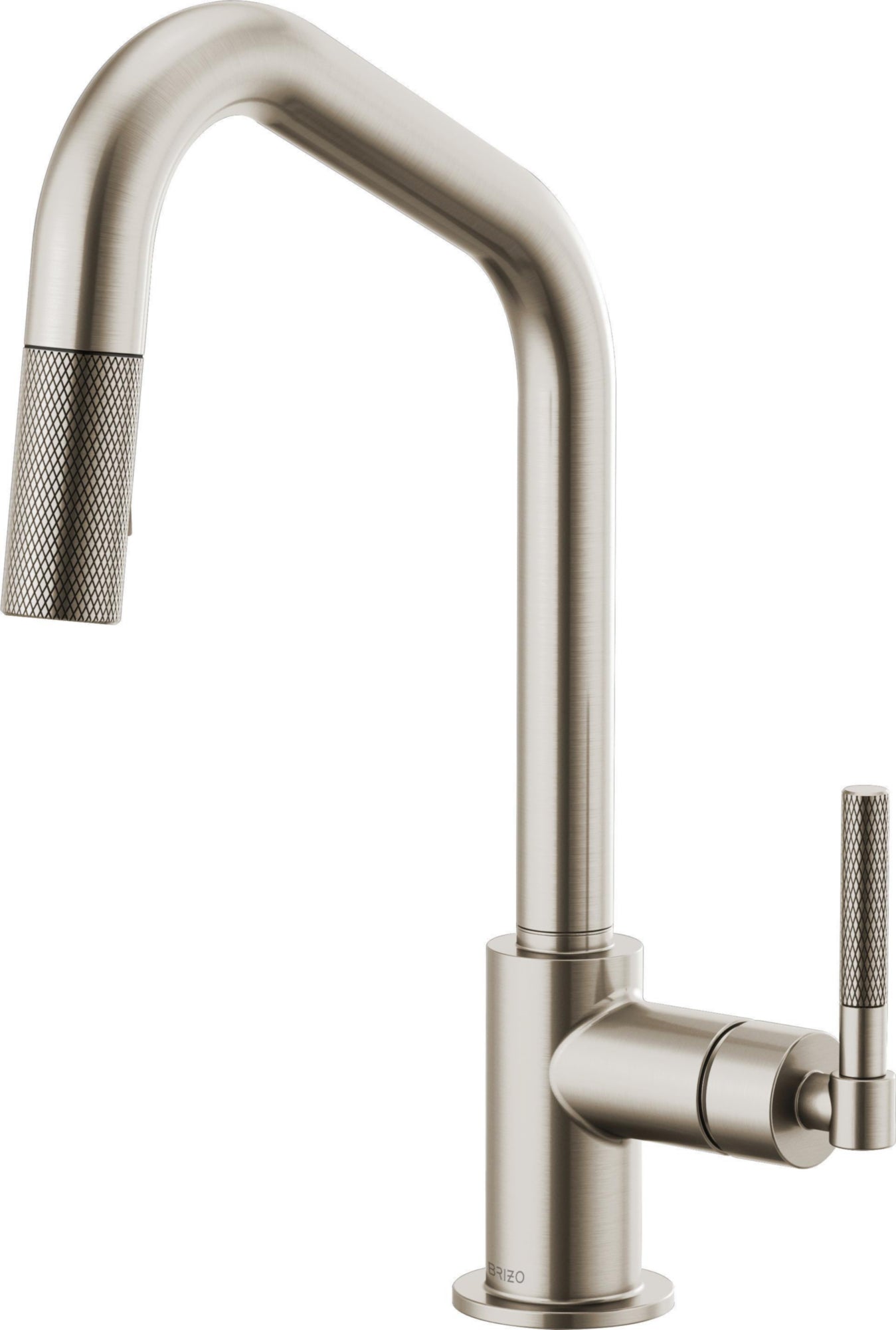 ANGLED SPOUT PULL-DOWN, KNURLED HANDLE                      