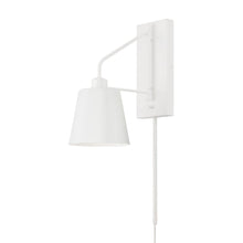 Load image into Gallery viewer, 1-Light Modern Metal Sconce in White
