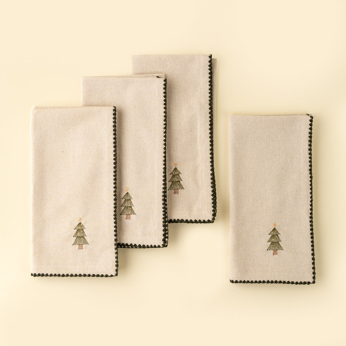 Festive Tree Embroidered Napkin