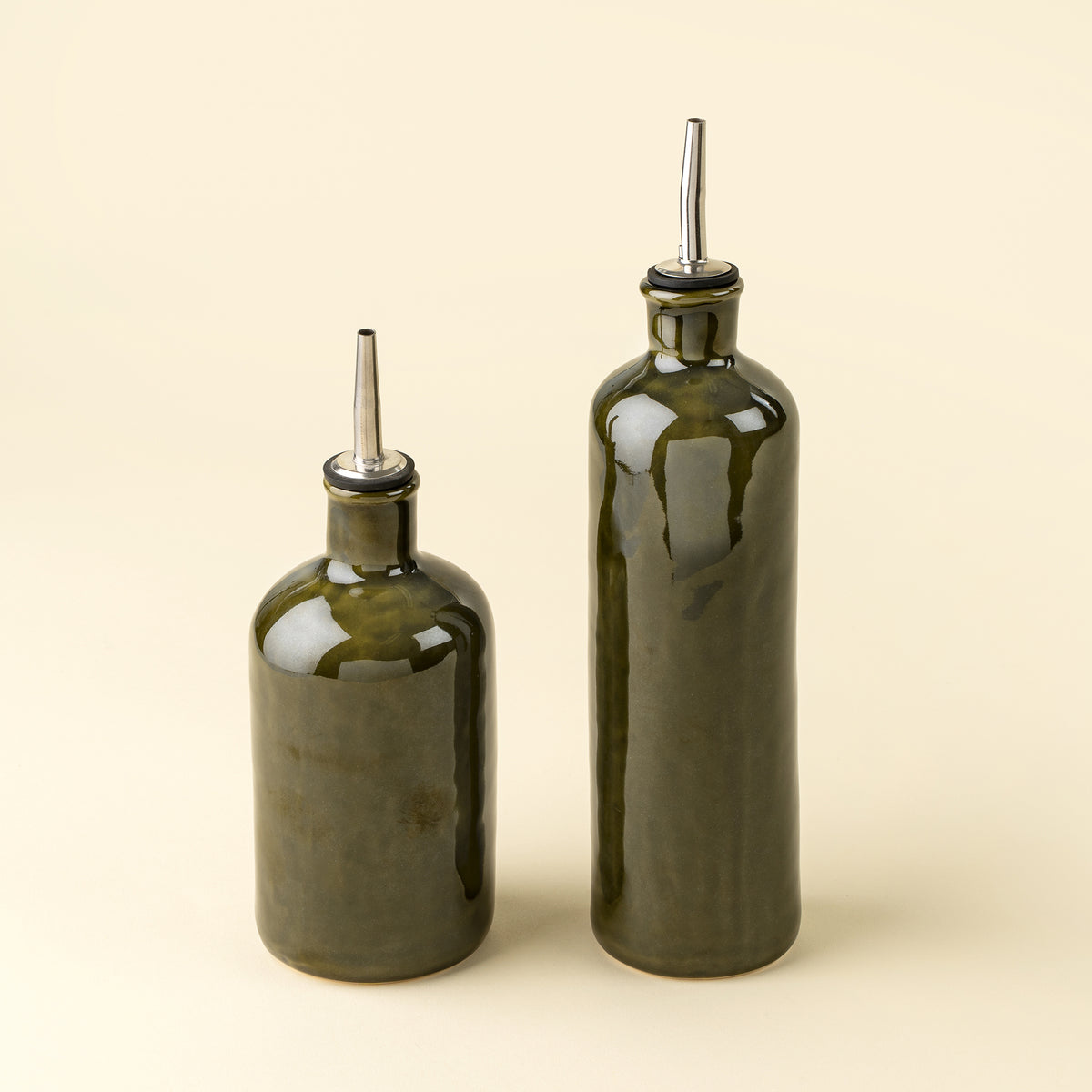 Deep Green Stoneware Cruet