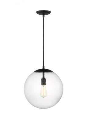 Leo - Hanging Globe Extra Large One Light Pendant with Clear Seeded Glass