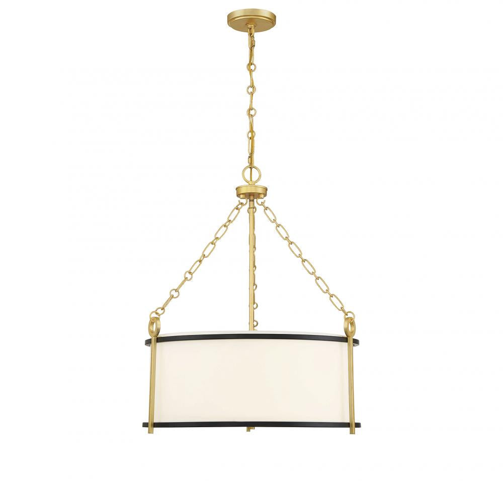 Kian 3-Light Pendant in Matte Black with True Gold