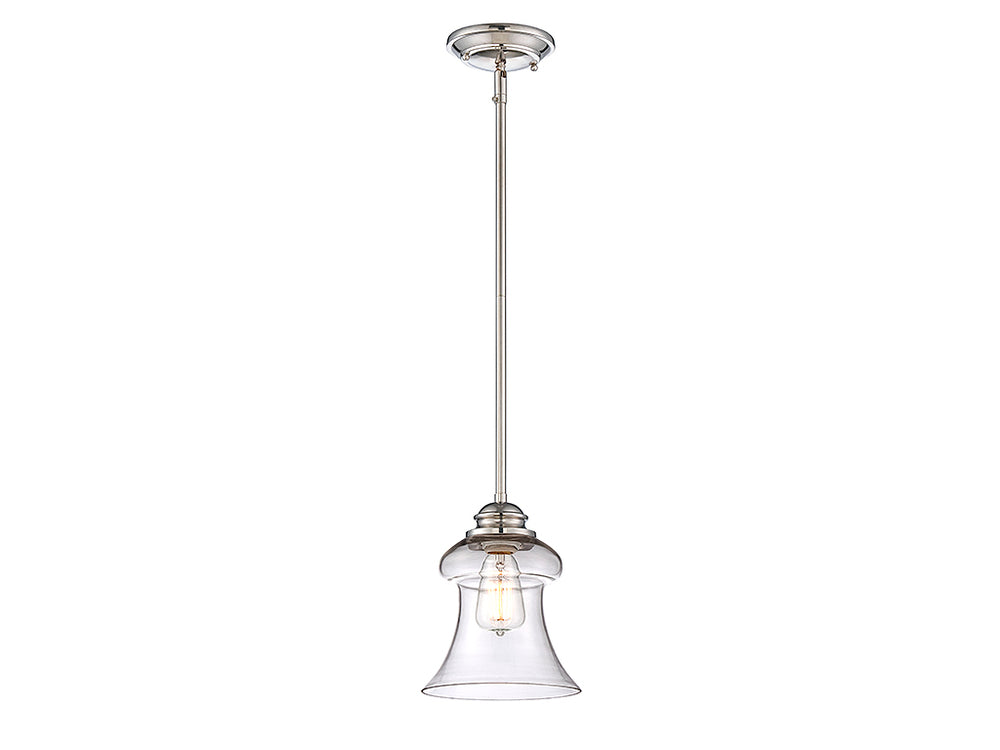 Vintage 1-Light Mini-Pendant in Polished Nickel