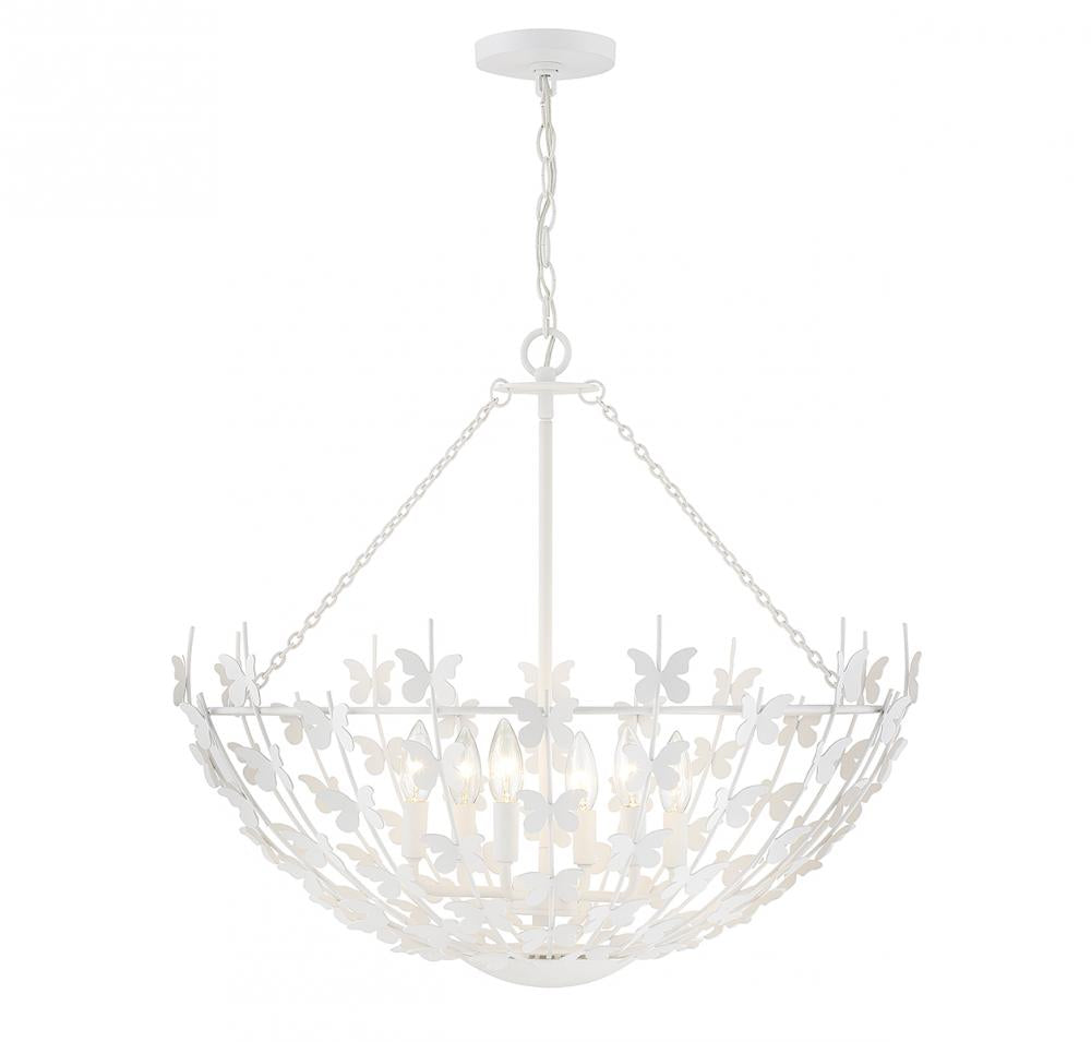 Birch 6-Light Pendant in Bisque White