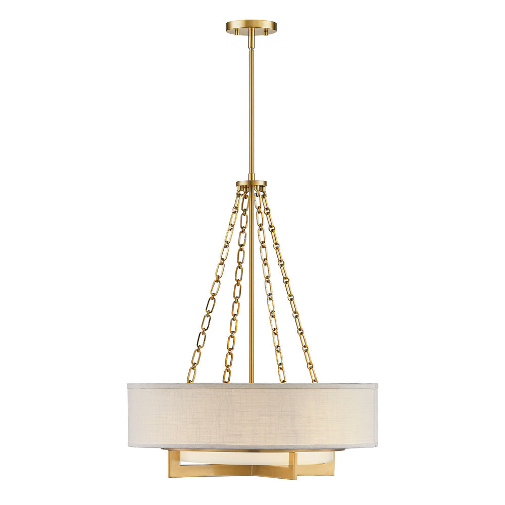 Brentwood 4-Light Pendant in Warm Brass