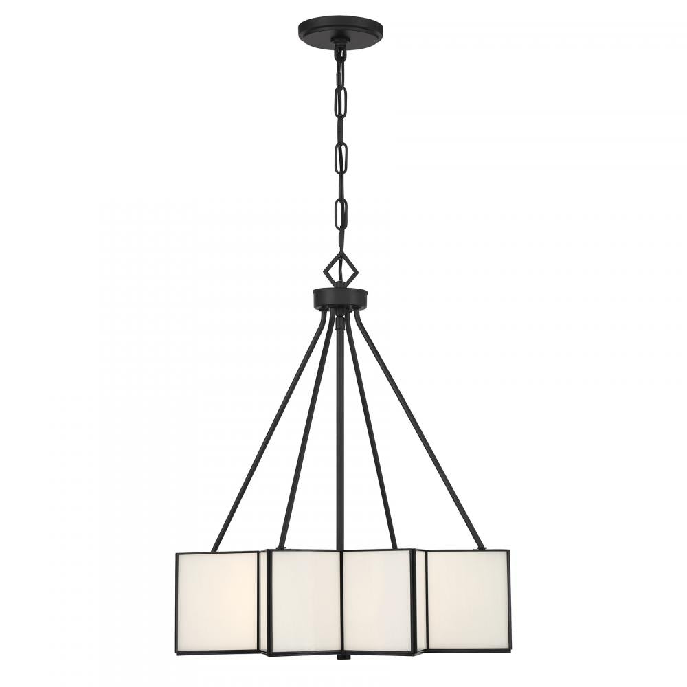 Reiling 3-Light Pendant in Matte Black