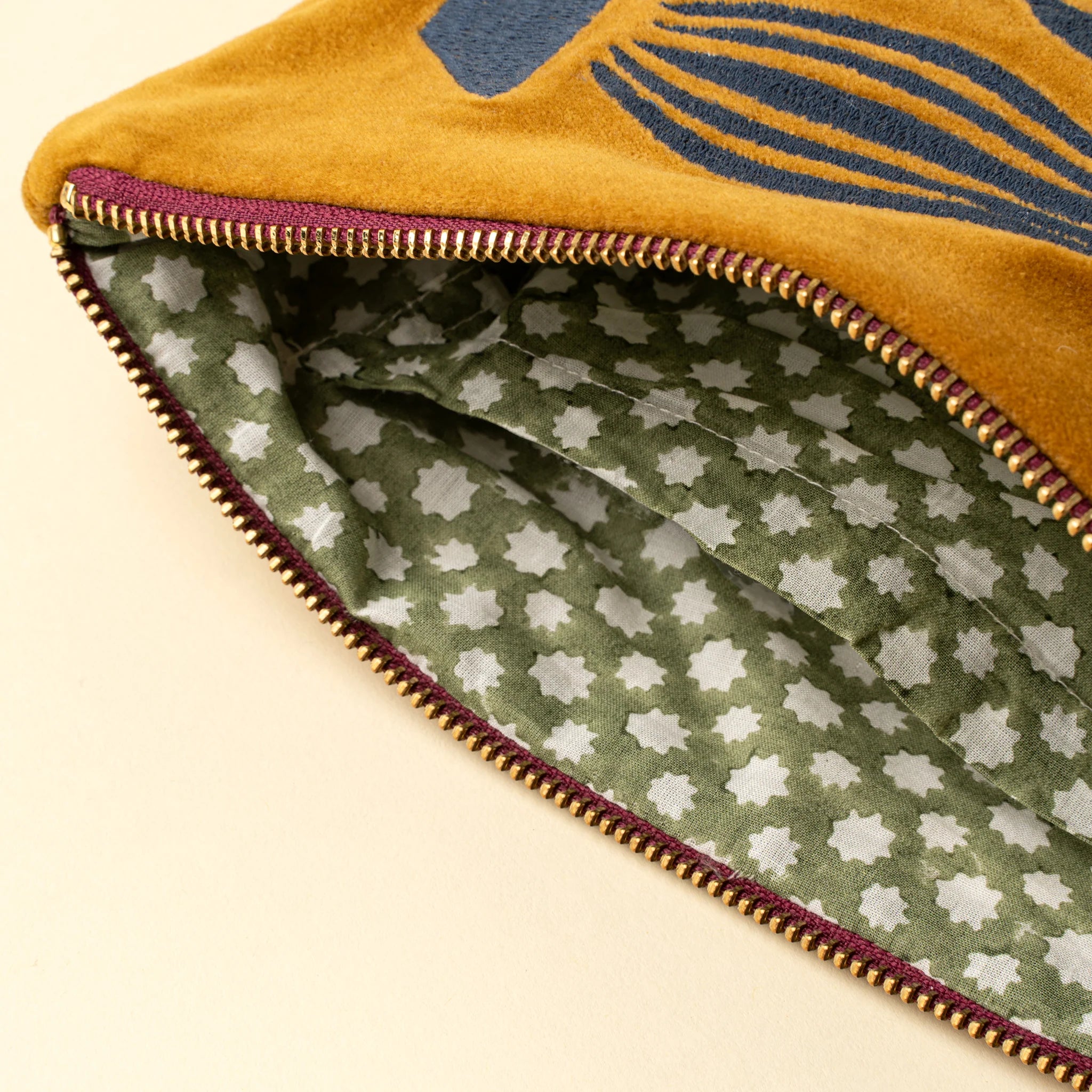 Spring Silhouettes Velvet Embroidered Pouch