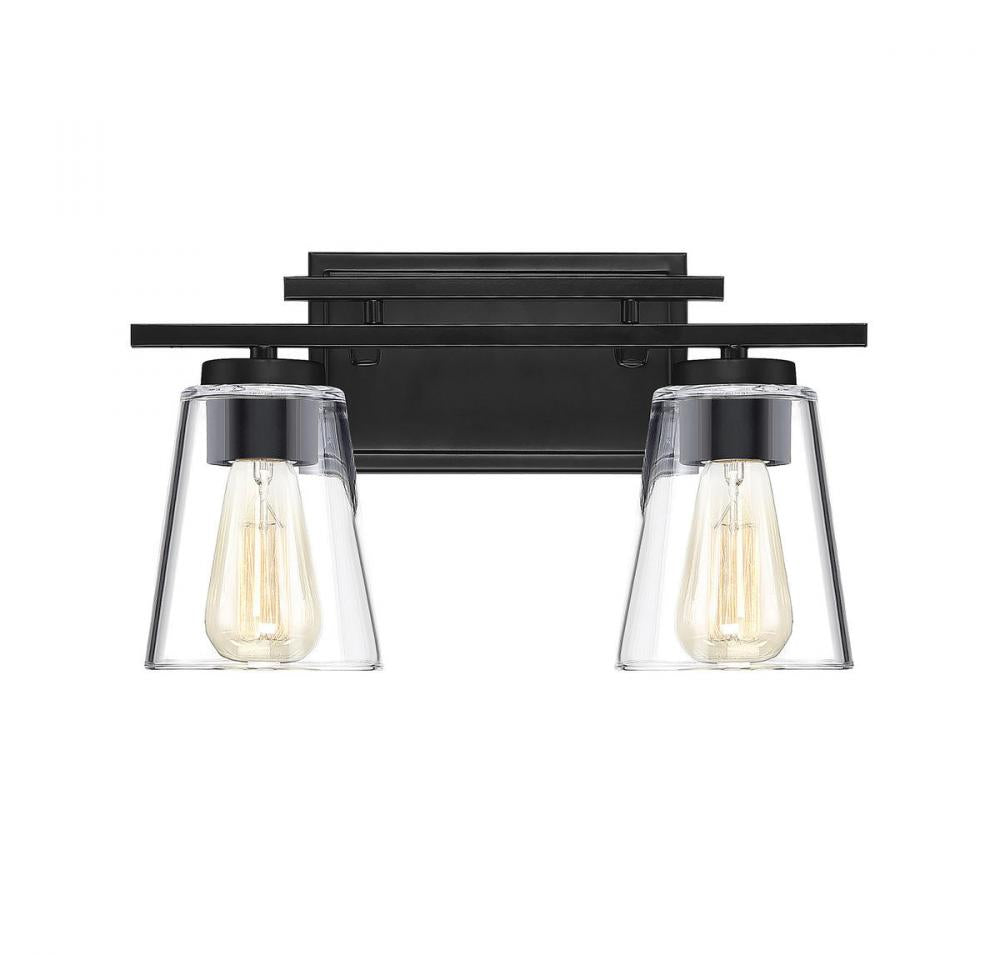 Calhoun 2-Light Bathroom Vanity Light in Black