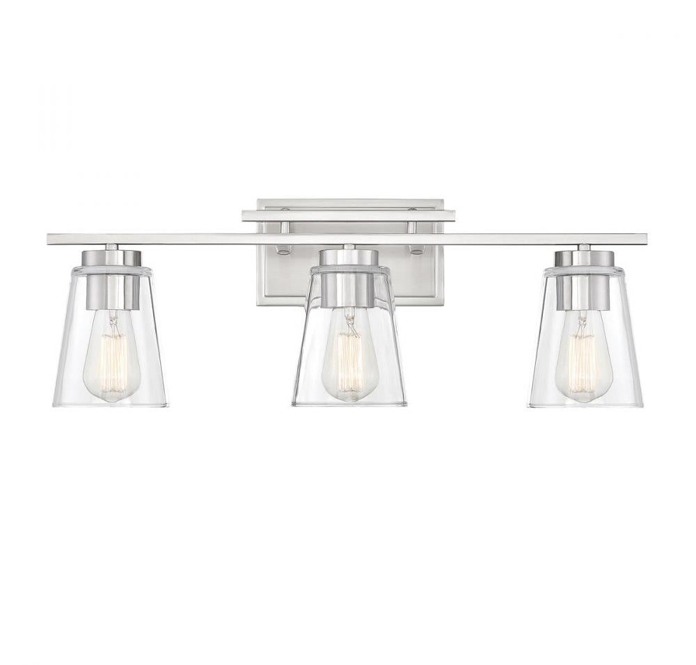 Calhoun 3-Light Bathroom Vanity Light in Satin Nickel