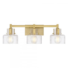 Load image into Gallery viewer, Dover 3-Light Bathroom Vanity Light in Warm Brass
