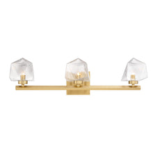 Load image into Gallery viewer, Castello 3-Light Bathroom Vanity Light in Warm Brass
