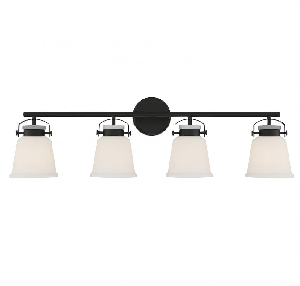 Kaden 4-Light Bathroom Vanity Light in Matte Black