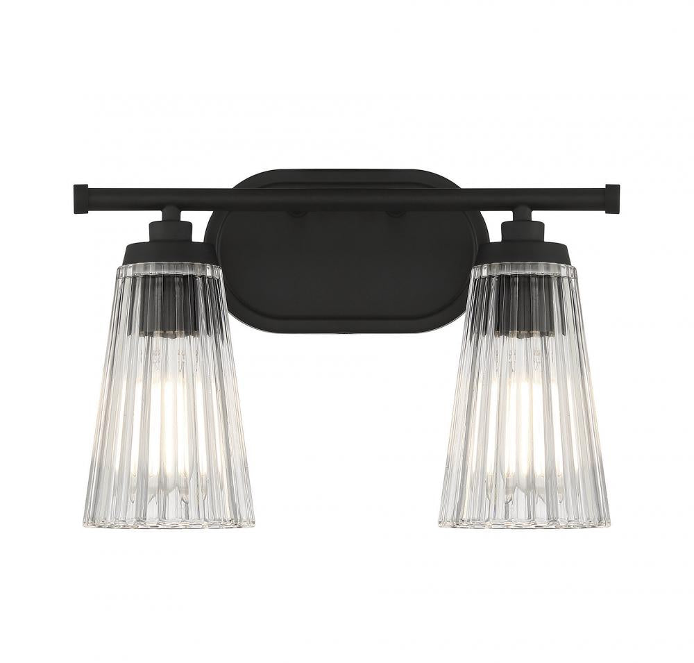Chantilly 2-Light Bathroom Vanity Light in Matte Black