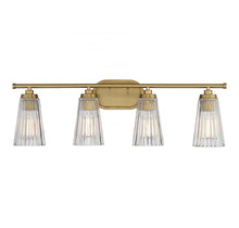 Load image into Gallery viewer, Chantilly 4-Light Bathroom Vanity Light in Warm Brass
