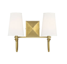 Load image into Gallery viewer, Cameron 2-Light Bathroom Vanity Light in Warm Brass
