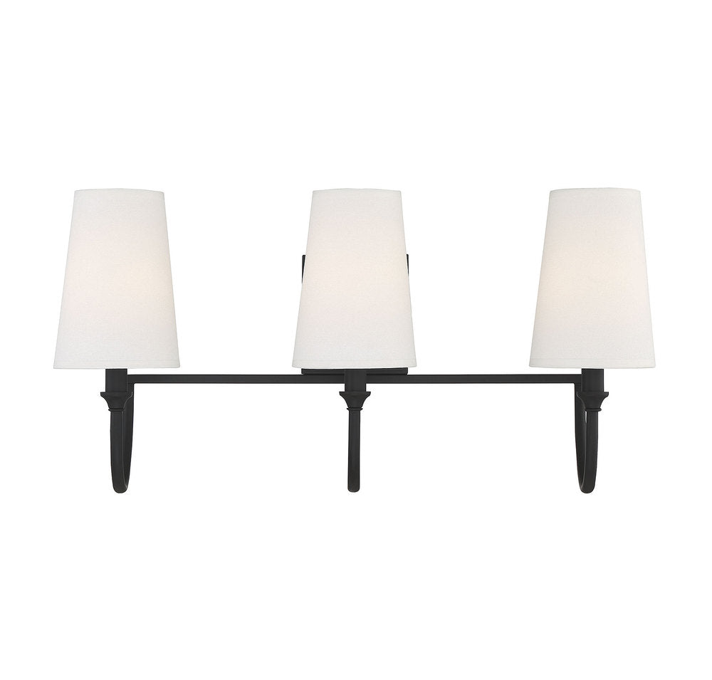Cameron 3-Light Bathroom Vanity Light in 
Matte Black