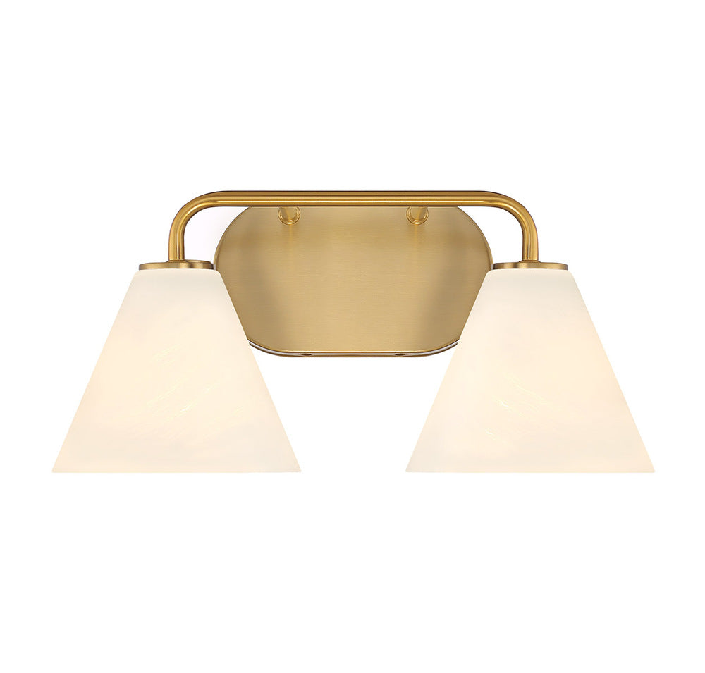 Blair 2-Light Bathroom Vanity Light in Warm Brass