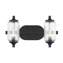 Load image into Gallery viewer, Holton 2-Light Bathroom Vanity Light in Matte Black
