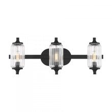 Load image into Gallery viewer, Holton 3-Light Bathroom Vanity Light in Matte Black
