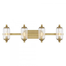 Load image into Gallery viewer, Holton 4-Light Bathroom Vanity Light in Warm Brass
