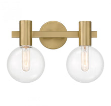Load image into Gallery viewer, Wright 2-Light Bathroom Vanity Light in Warm Brass
