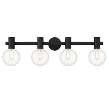 Load image into Gallery viewer, Wright 4-Light Bathroom Vanity Light in Matte Black
