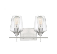 Load image into Gallery viewer, Octave 2-Light Bathroom Vanity Light in Satin Nickel

