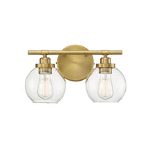 Load image into Gallery viewer, Carson 2-Light Bathroom Vanity Light in Warm Brass
