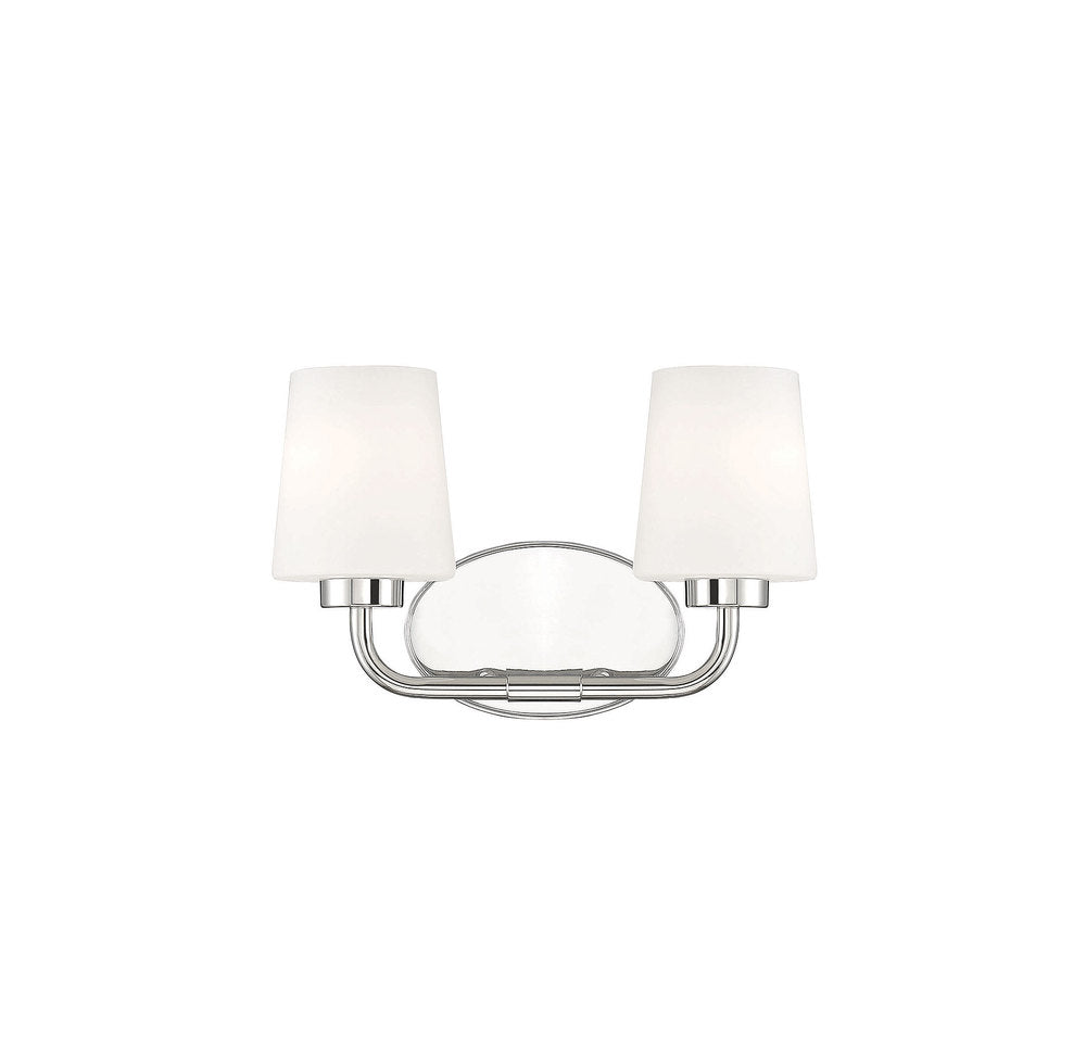 Capra 2-Light Bathroom Vanity Light in Polished Nickel
