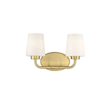 Load image into Gallery viewer, Capra 2-Light Bathroom Vanity Light in Warm Brass

