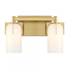Load image into Gallery viewer, Caldwell 2-Light Bathroom Vanity Light in Warm Brass
