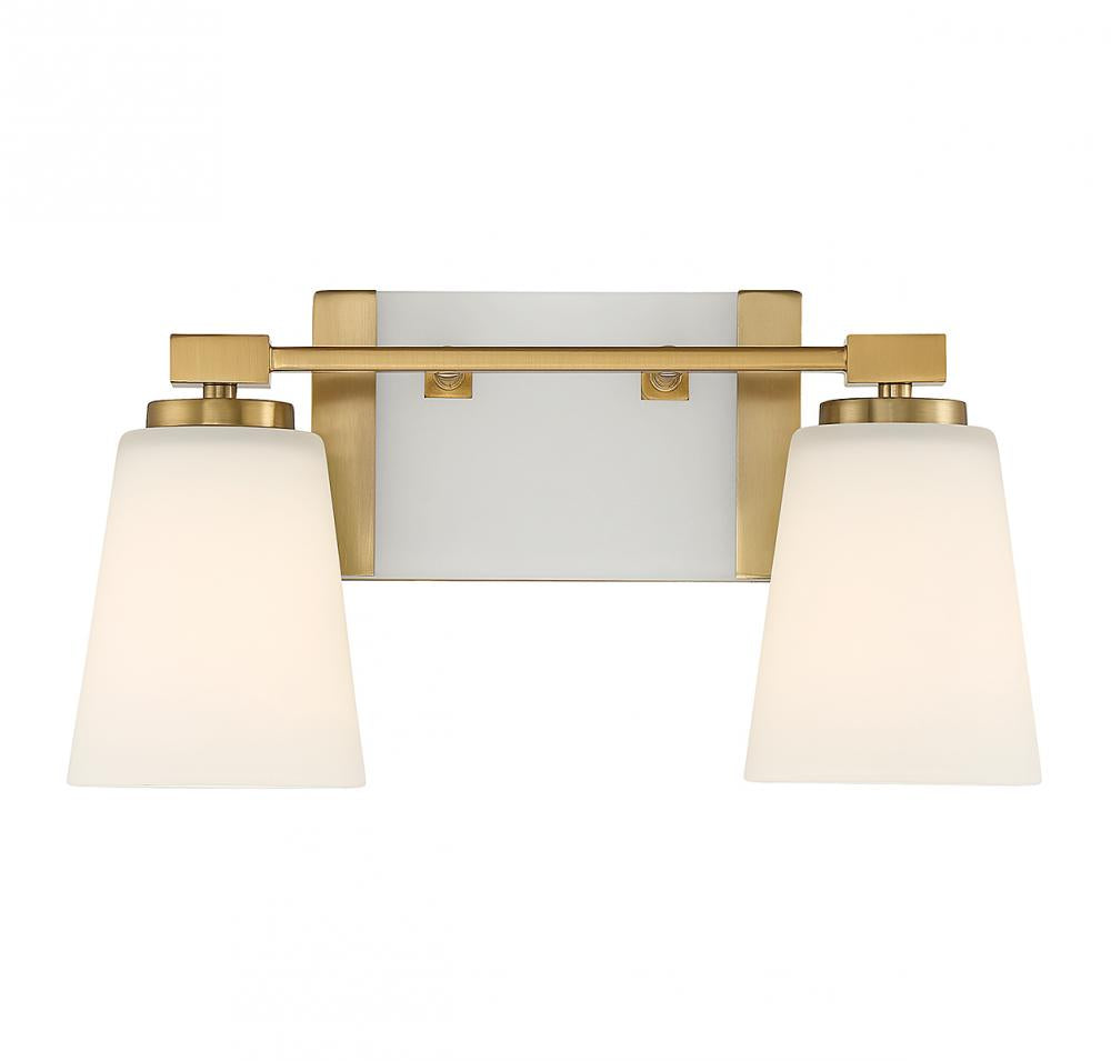 Darby 2-Light Bathroom Vanity Light in Warm Brass