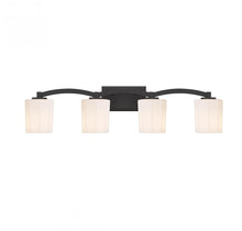 Load image into Gallery viewer, Whitney 4-Light Bathroom Vanity Light in Matte Black
