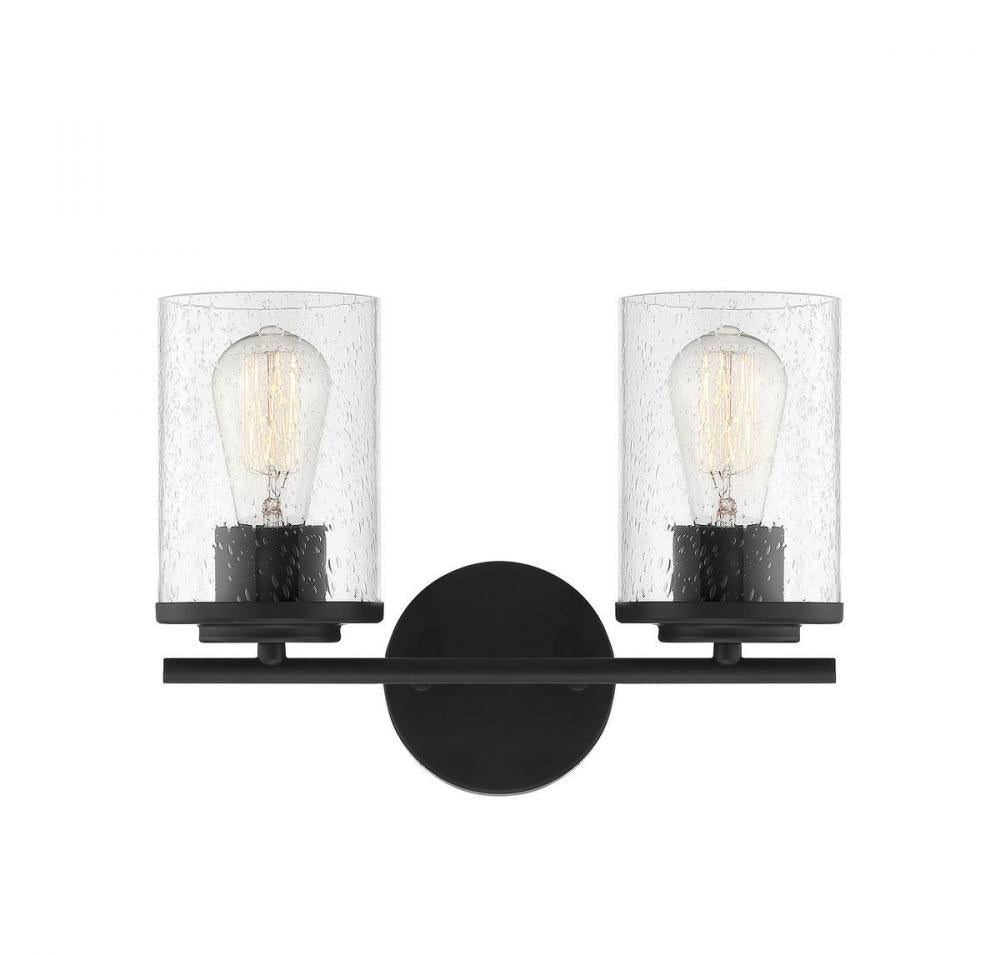 Marshall 2-Light Bathroom Vanity Light in 
Matte Black