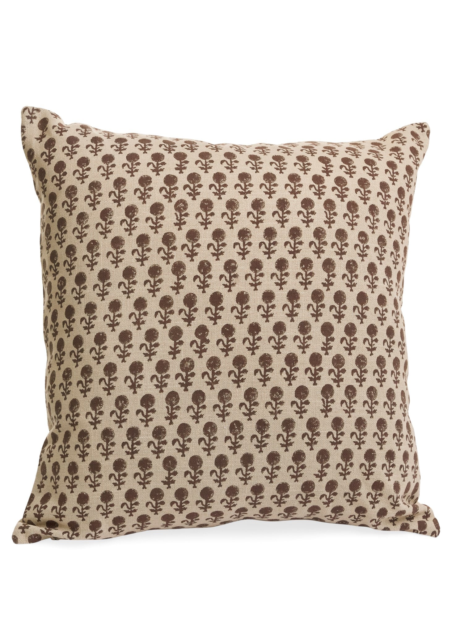 Cushion Hand Block Print Cotton 20X20 Mahogany-Nat