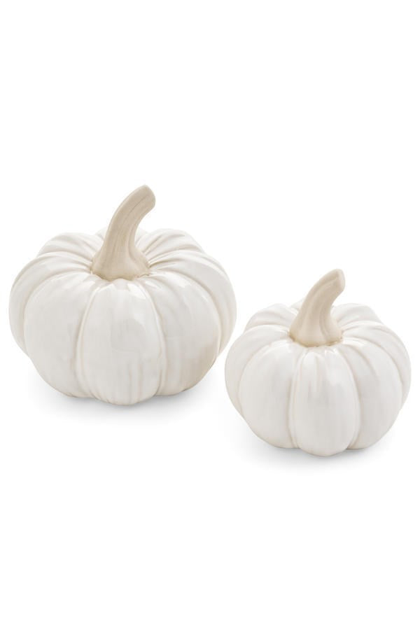Decor Porcelain Pumpkin White/Natural