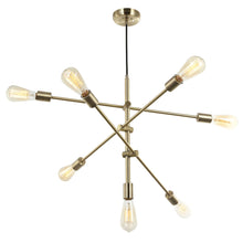 Load image into Gallery viewer, 7LT Incandescent Adjustable Pendant, Aged Brass

