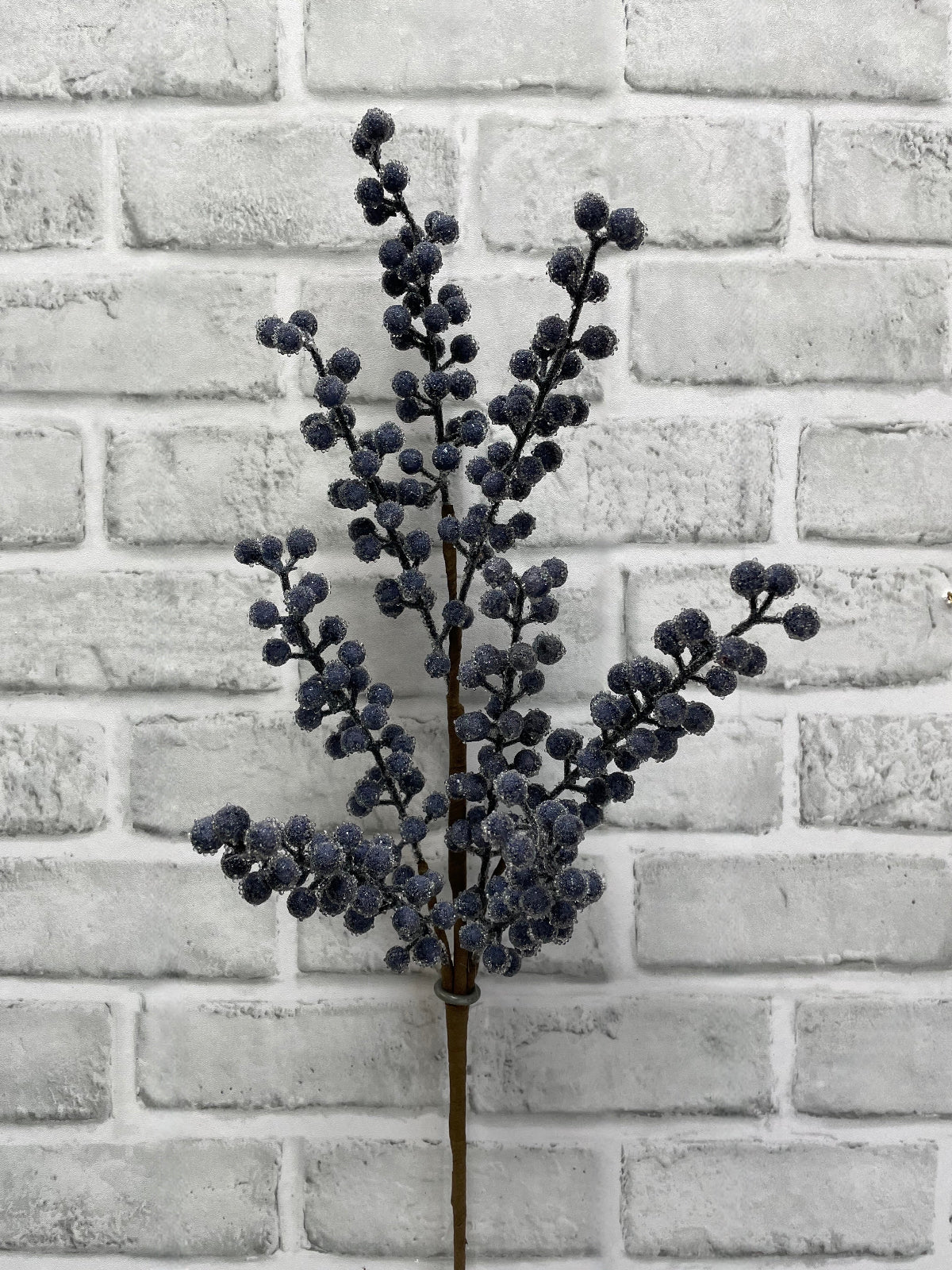25.5" BLUE SUGARED BERRY SPRAY