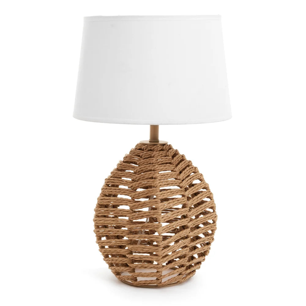 Natural Paper Rope & White Shade Table Lamp