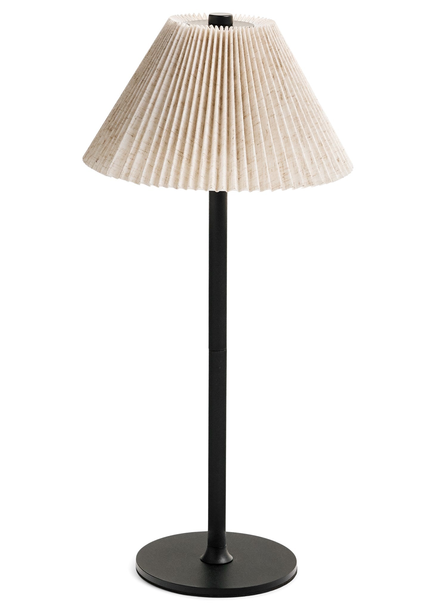 Table Lamp Touch LED Linen Shade Iron Base Black
