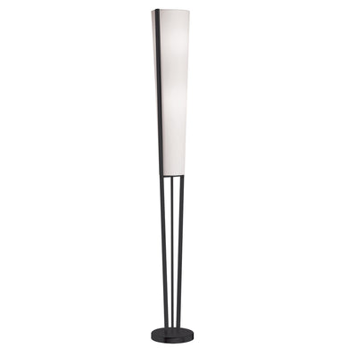 2LT Incand Floor Lamp, MB w/ WH Shade