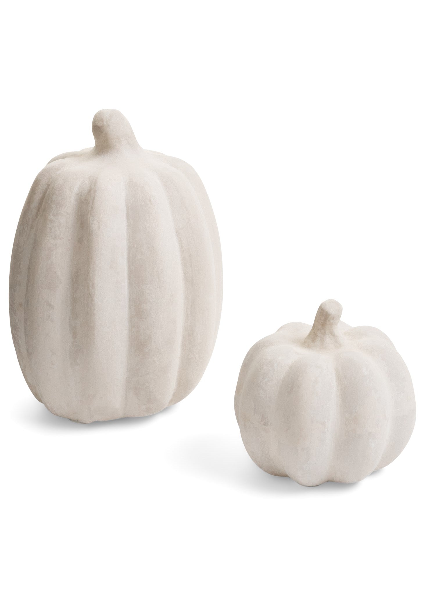Decor Pumpkin Paper Mache Handmade Off White (2 Sizes)