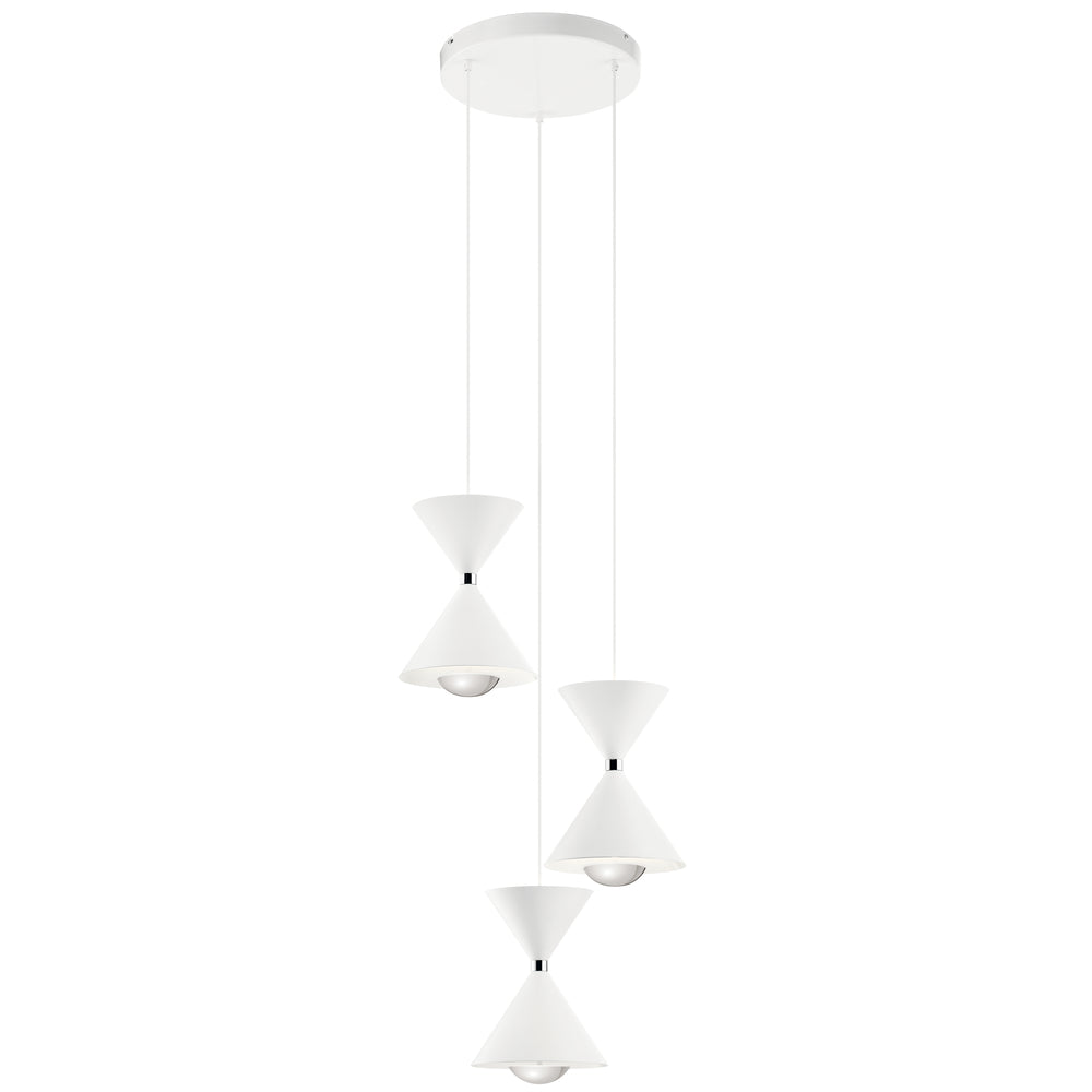 Kordan?????17.25" 3 LED Light Pendant Cluster Matte White