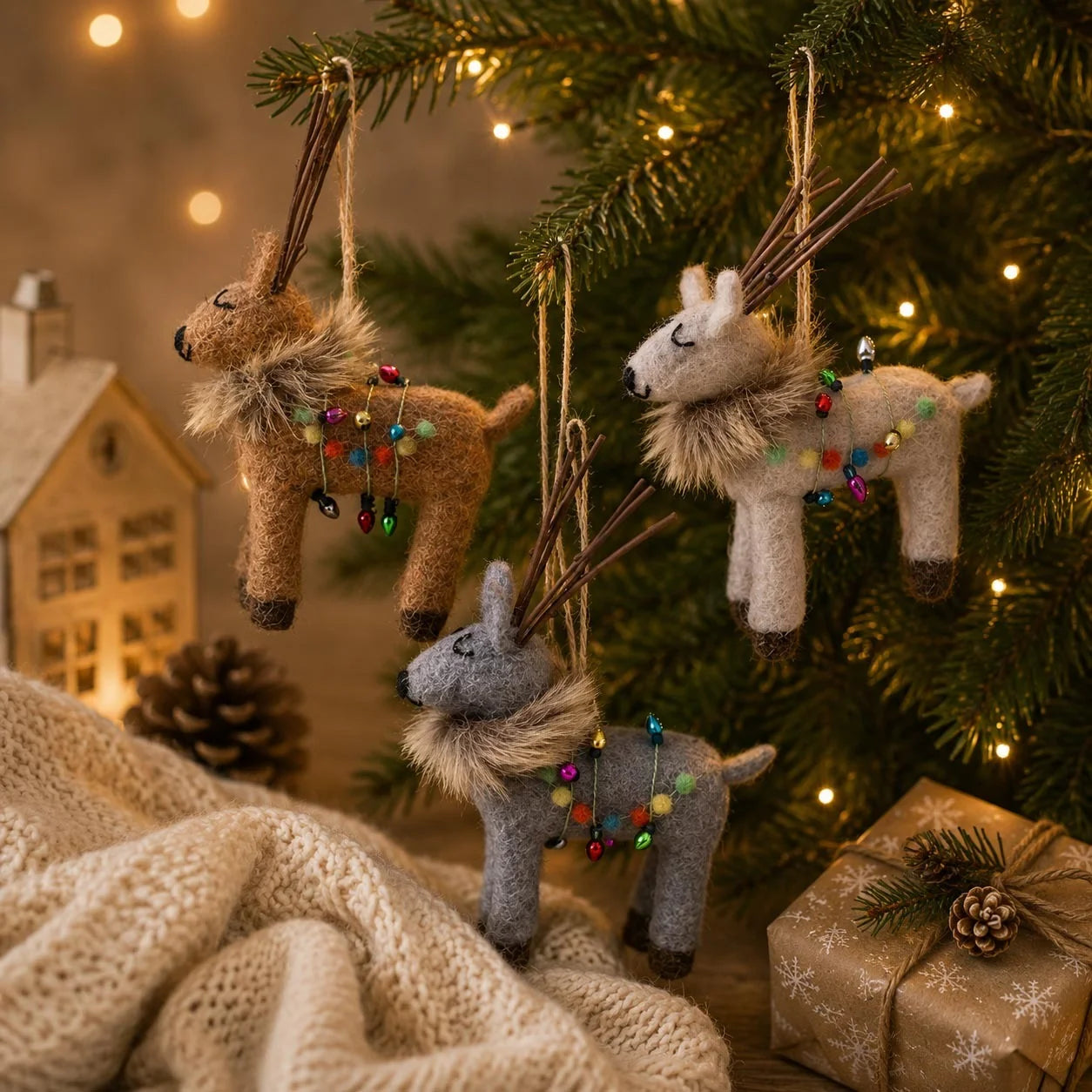Felt Deer Ornament (3 Colours)