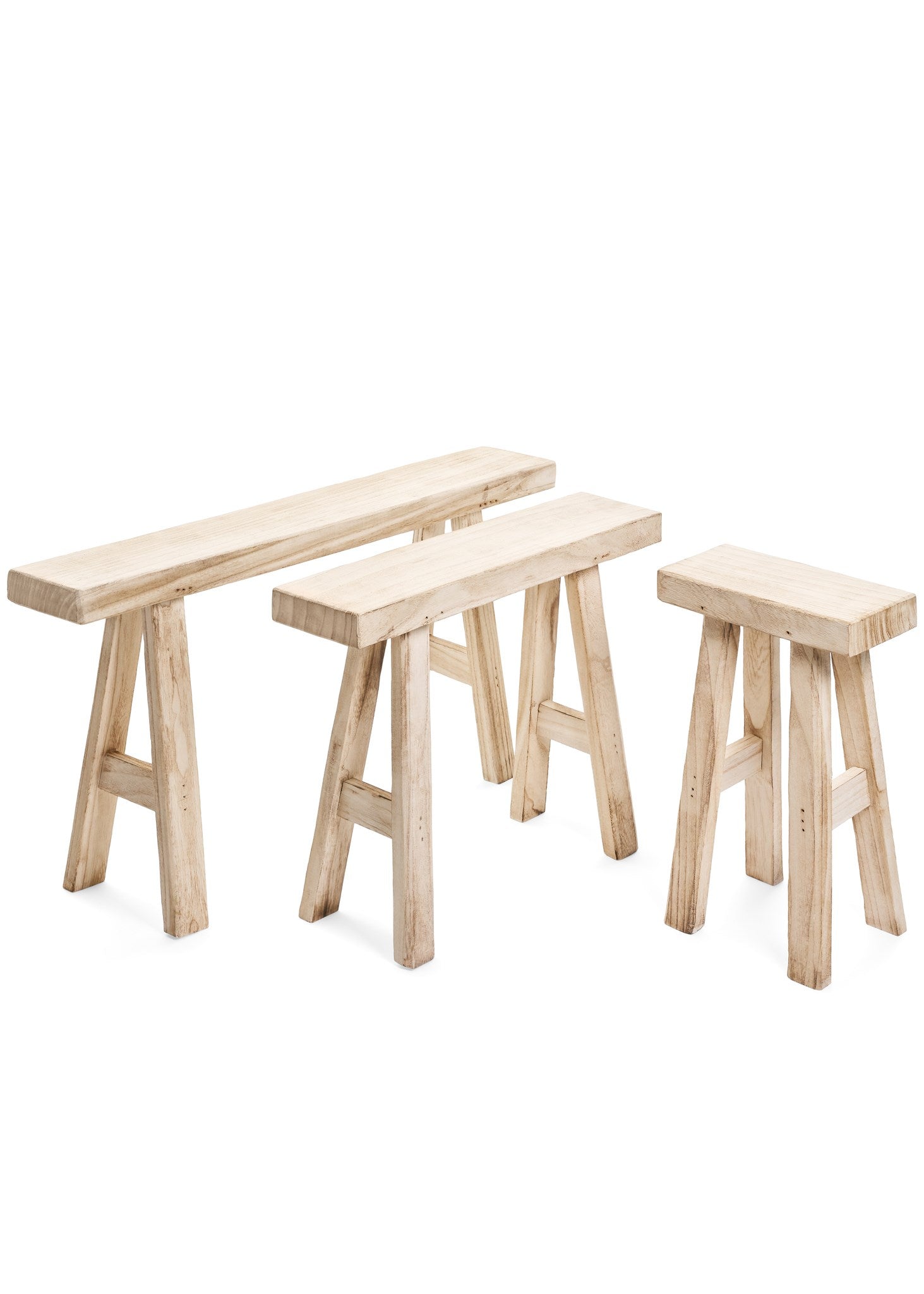 Medium Pauwlonia Wood Bench - by Accents De Ville
