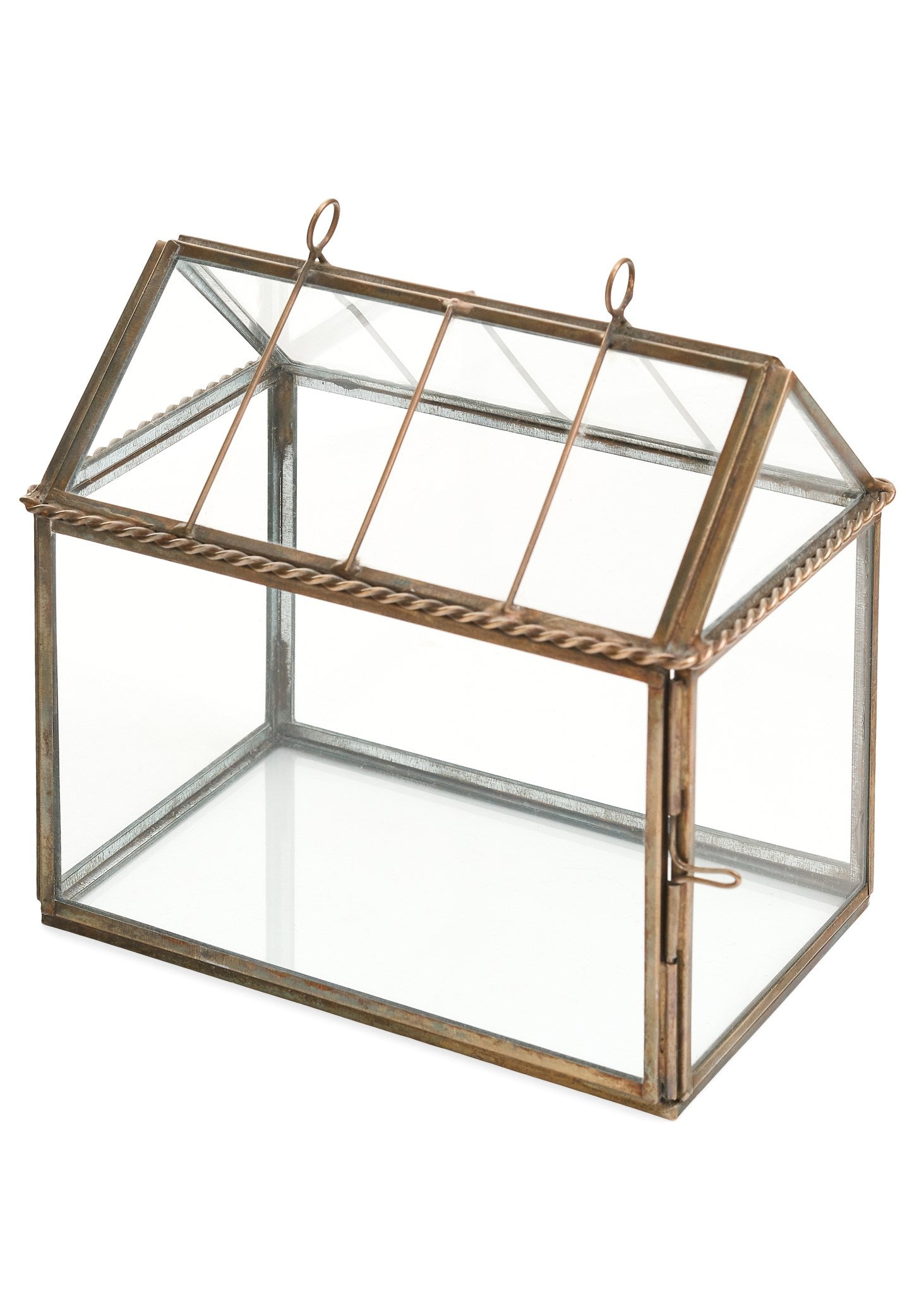 House Terrarium Iron/Glass Aged Antique