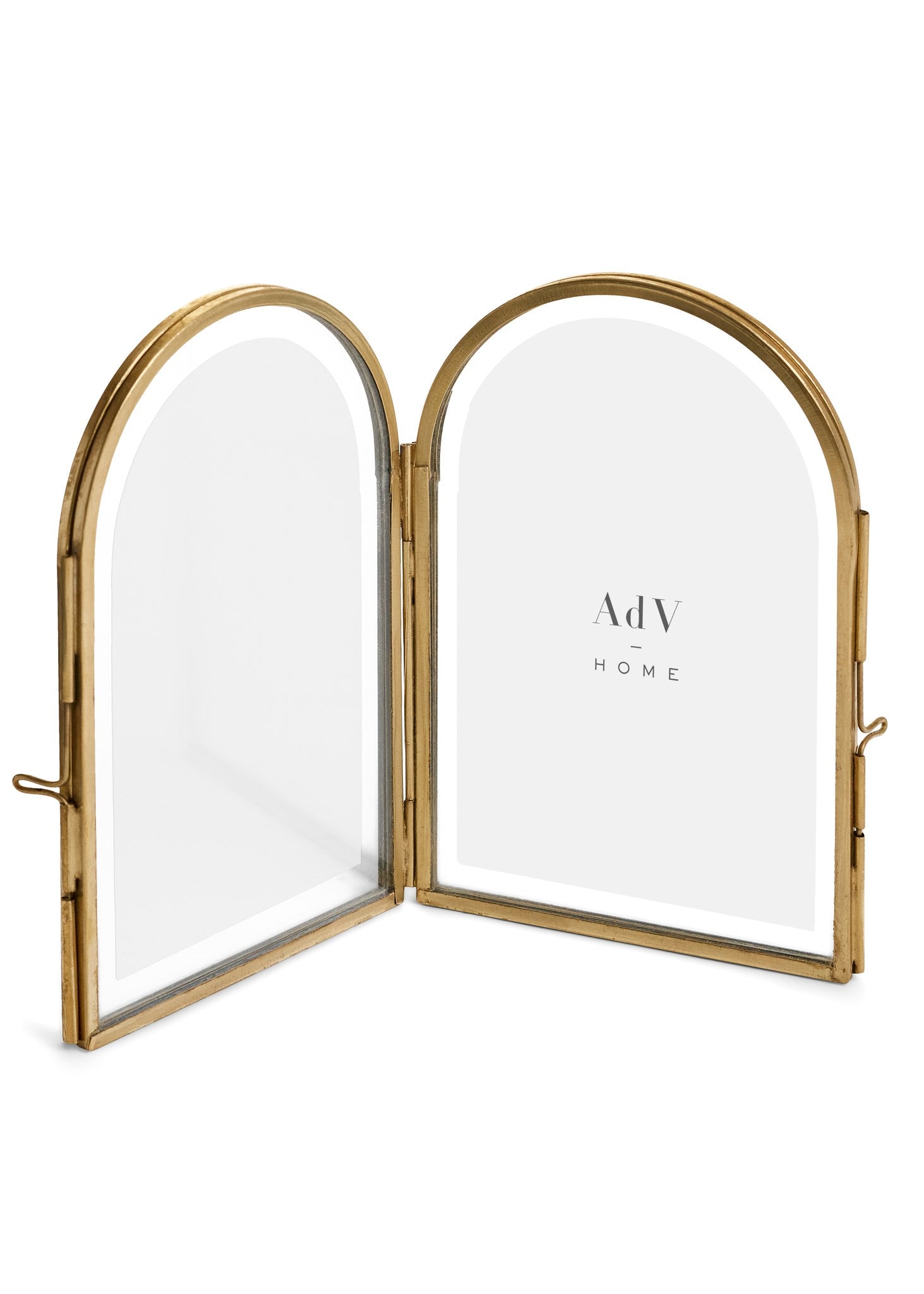 Picture Frame Double Arch 4X6 Iron/Glass Antique Brass