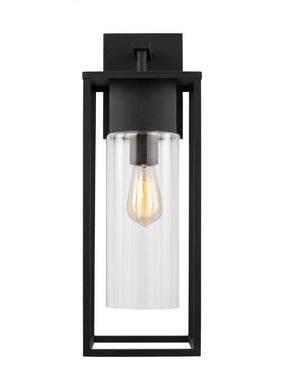 Vado transitional 1-light LED outdoor exterior extra large wall lantern sconce in black finish with